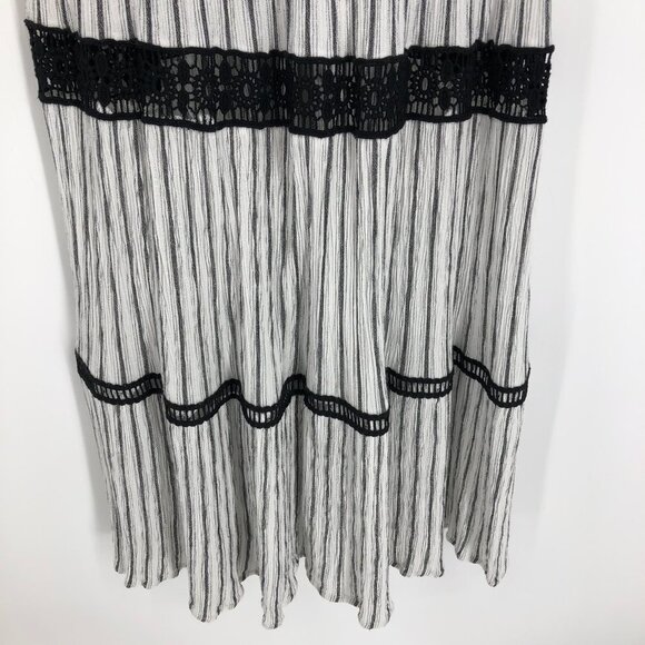 Anthropologie Lilka Black & White Striped Maxi Y-Back Dress ~XS - Picture 7 of 16